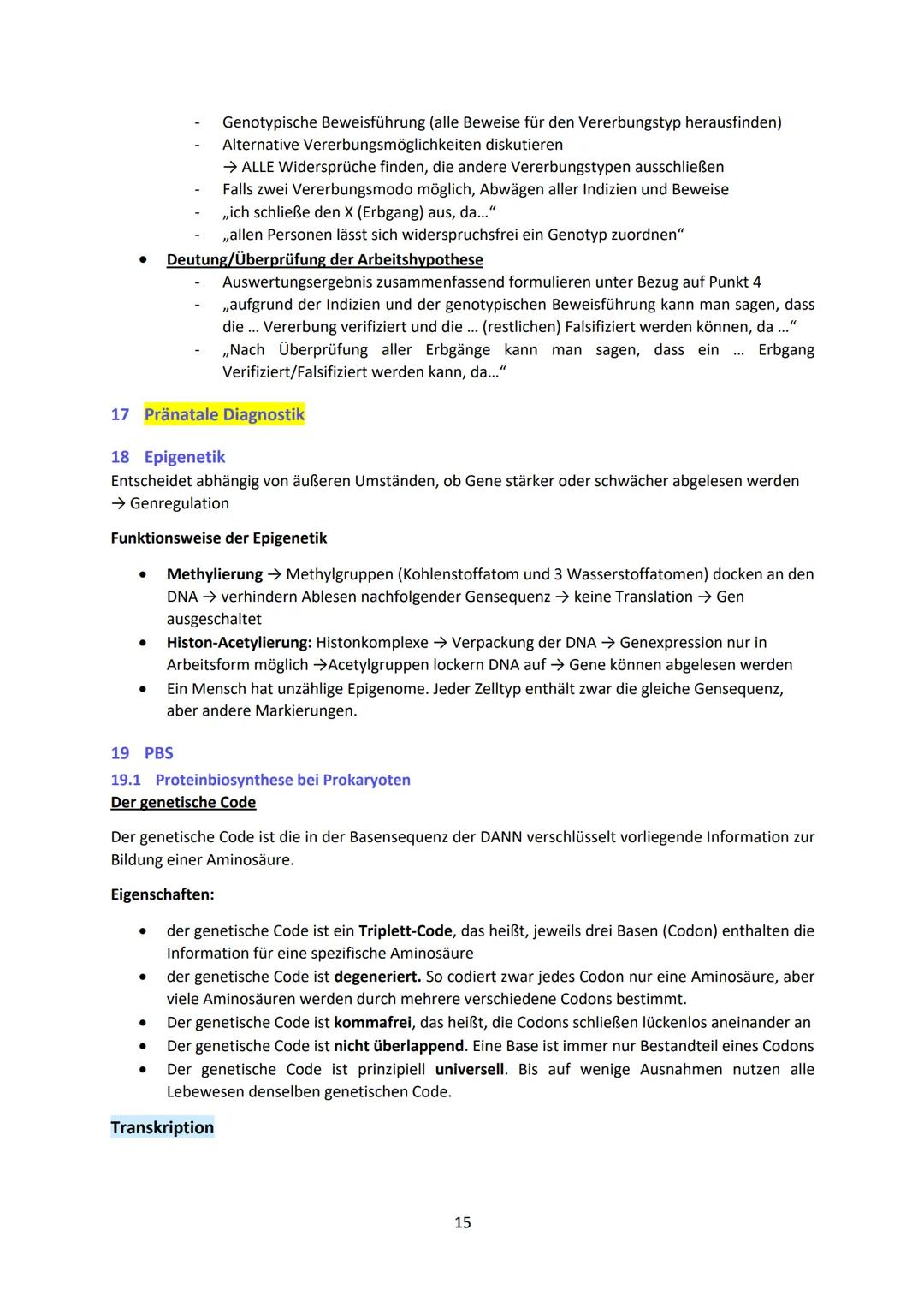 Biologie LK Lernzettel Abitur
1 Biologische Grundlagen
1.1 Unterschied von Eukaryoten und Prokaryoten
Eukaryoten (Euzyte)
Beispiel
Größe
Zel