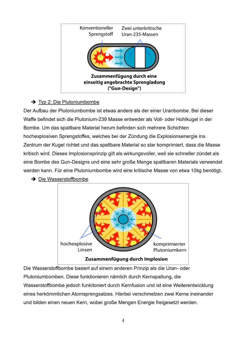 Atombomben ATOMBOMBEN ●
●
Strahlung
ATOMWAFFE WAS IST DAS?
Auch Kernwaffen oder Nuklearwaffen genannt
Explosion beruht auf atomaren unkontro