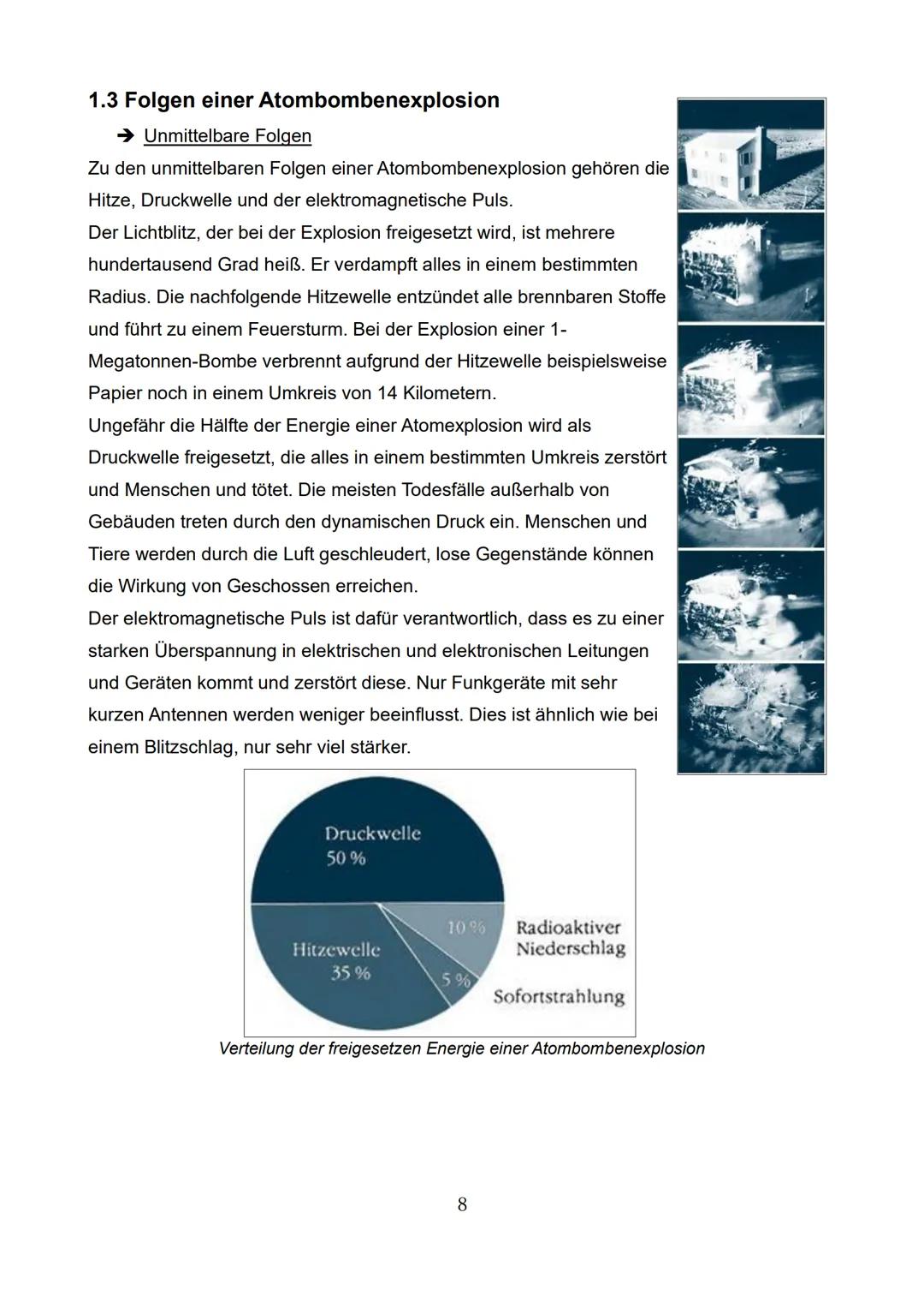 Atombomben ATOMBOMBEN ●
●
Strahlung
ATOMWAFFE WAS IST DAS?
Auch Kernwaffen oder Nuklearwaffen genannt
Explosion beruht auf atomaren unkontro