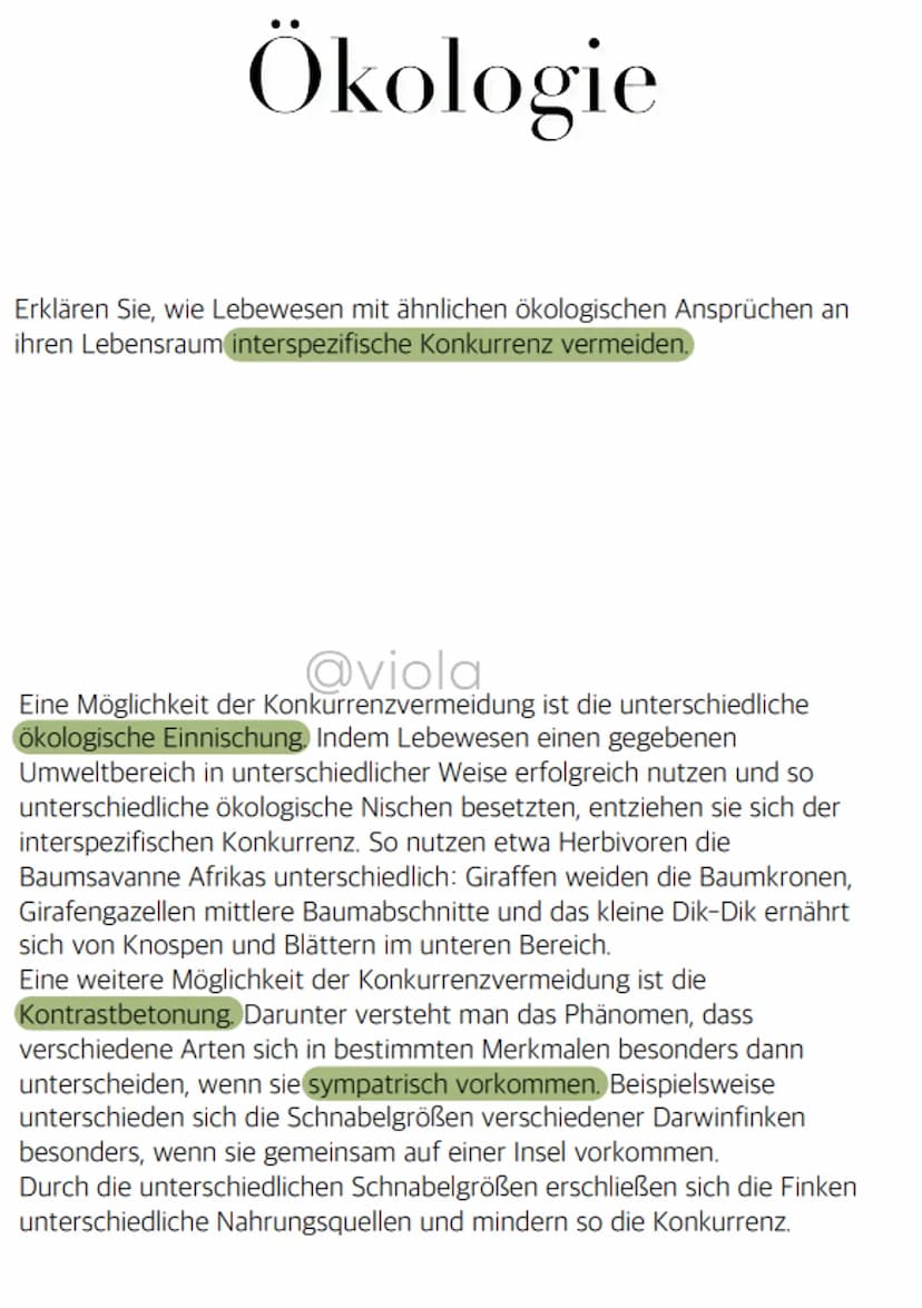 Ökologie
Definiere folgende Begriffe:
Biotop
Biozönose
Ökosystem
Ökosphäre
@viola
Biotop: Lebensraum für die Organismen eines Ökosystems
Bio
