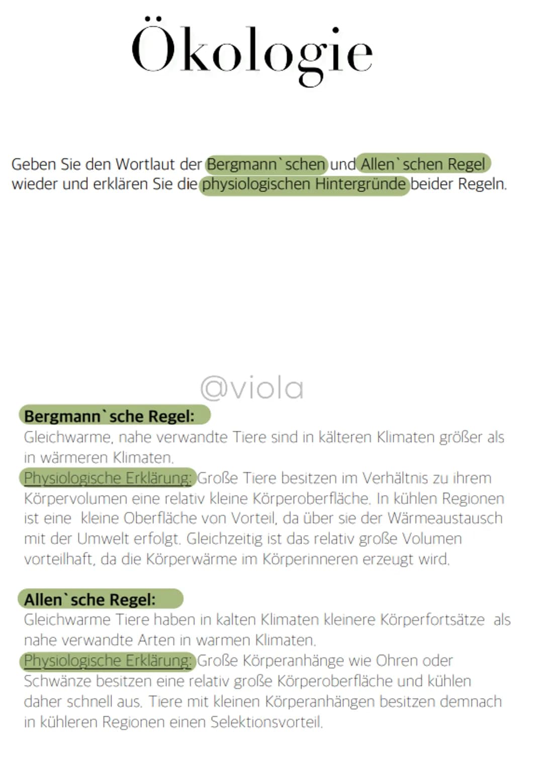 Ökologie
Definiere folgende Begriffe:
Biotop
Biozönose
Ökosystem
Ökosphäre
@viola
Biotop: Lebensraum für die Organismen eines Ökosystems
Bio