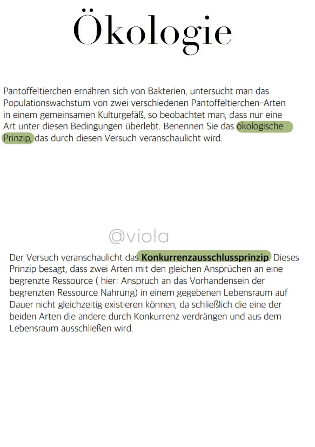 Ökologie
Definiere folgende Begriffe:
Biotop
Biozönose
Ökosystem
Ökosphäre
@viola
Biotop: Lebensraum für die Organismen eines Ökosystems
Bio