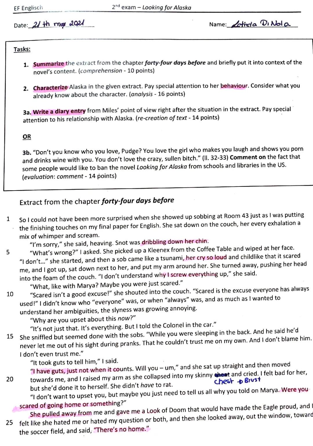 Looking for Alaska: Characterization, Summary, and Analysis