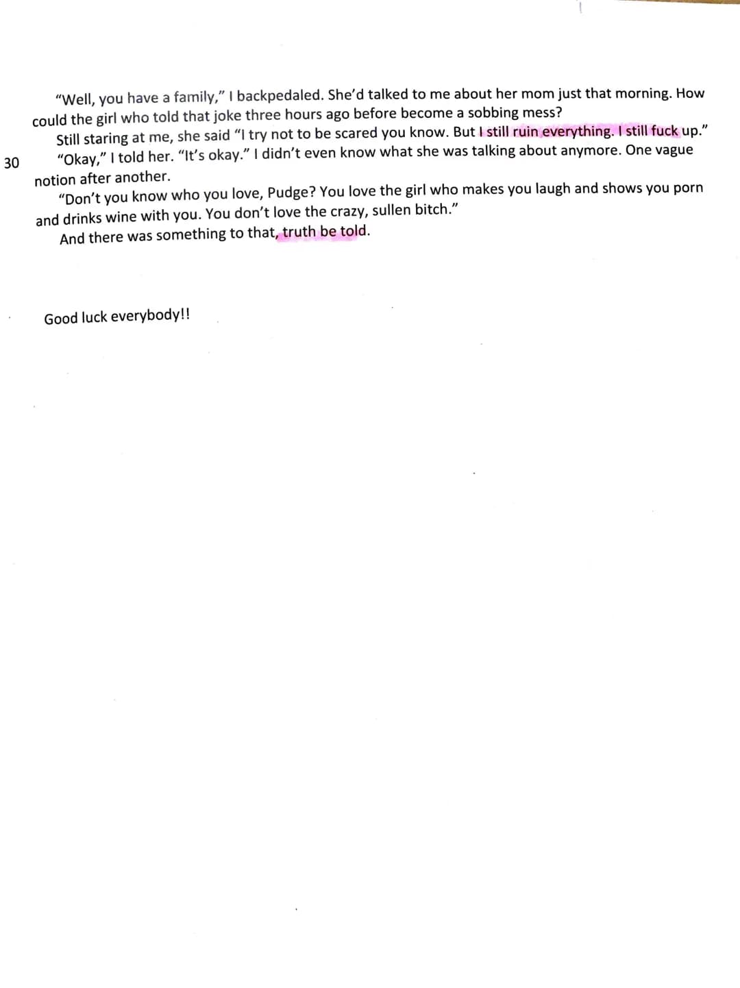 5
EF Englisch
Date: 2/th mar 2021
Tasks:
1. Summarize the extract from the chapter forty-four days before and briefly put it into context of