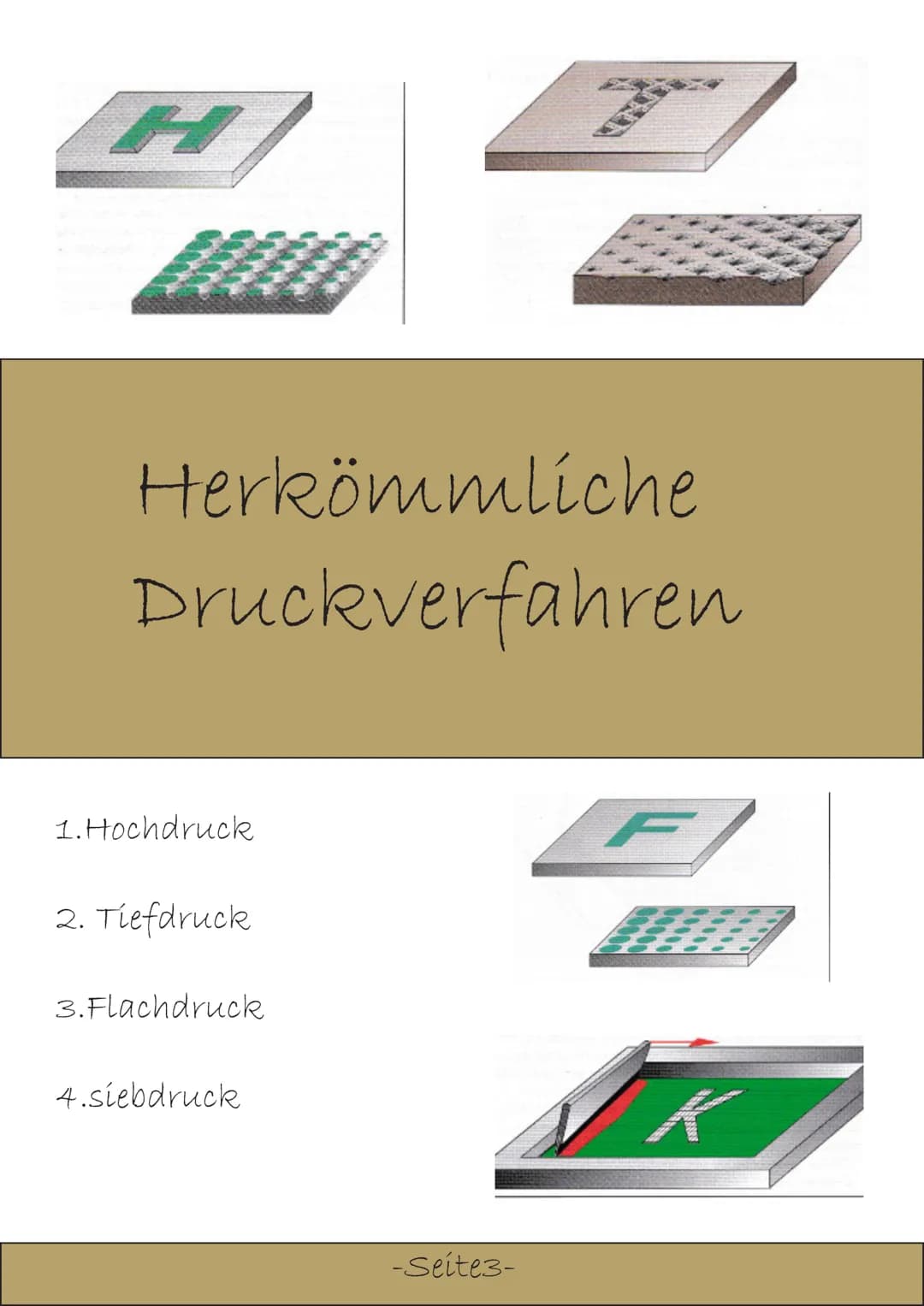 H
ܔܔܛܔܔܛ
Hochdruck
verfahren
Das Hochdruckverfahren oder der Flexodruck, ge-
nau wie die anderen Herkömmlichen Druckver-
fahren sind Basiere