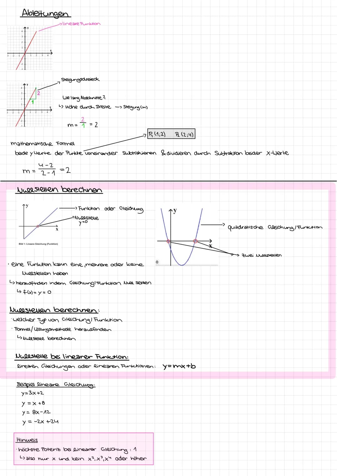 (lokale) Extremstelle bestimmen
notw. Bed.: f'(x)=0
hin. Bed.
: f'(x) = 0 und VZW.
Xo als mögliche Extremstelle
TP: f'(xoth) <0
f'(xoth) >0
