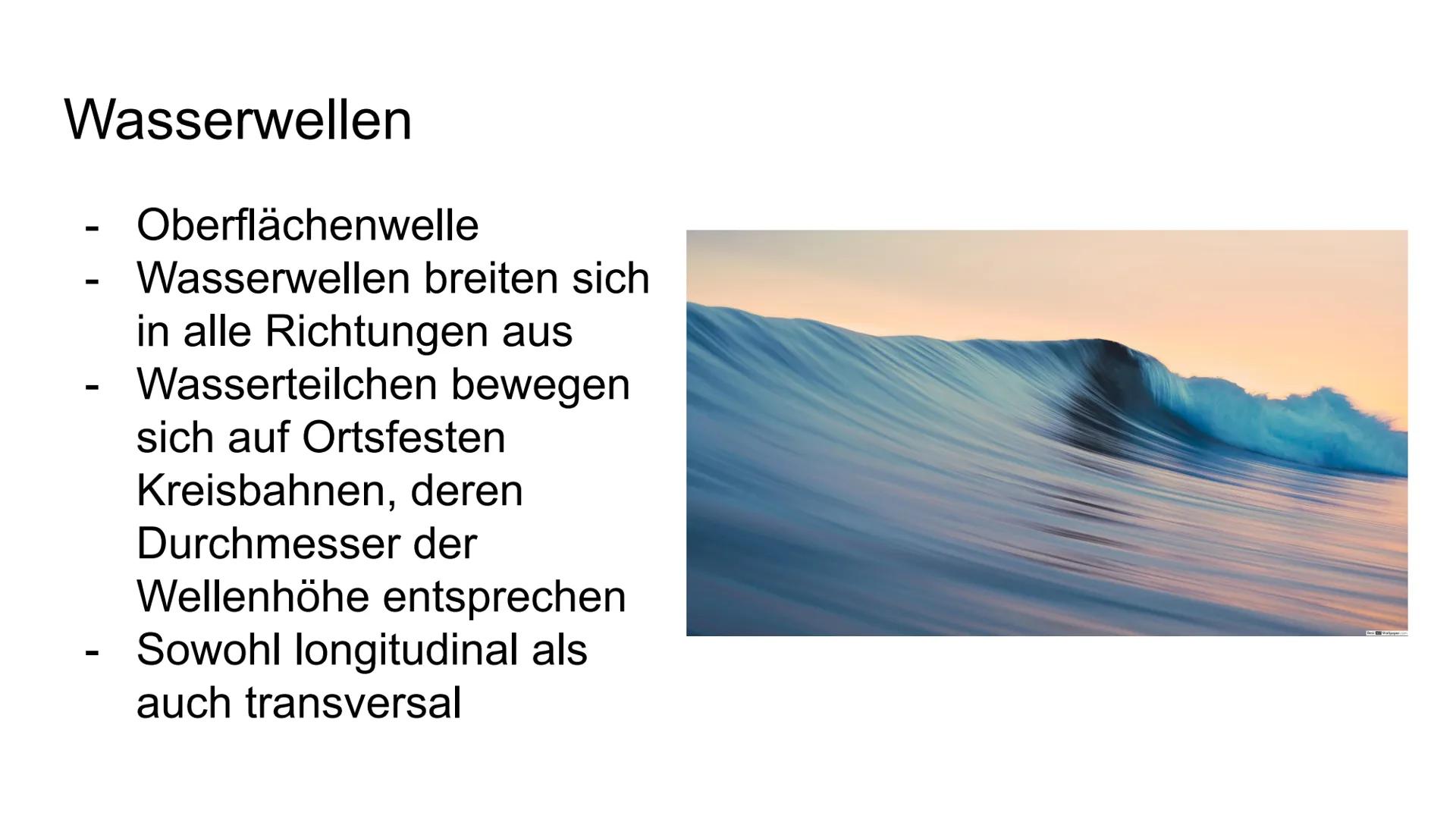 Physik GK
Mechanische Wellen Inhaltsverzeichnis
-
-
-
-
Entstehung von mech. Wellen
Ausbreitung von mech. Wellen
Überlagerung von Wellen
Ste