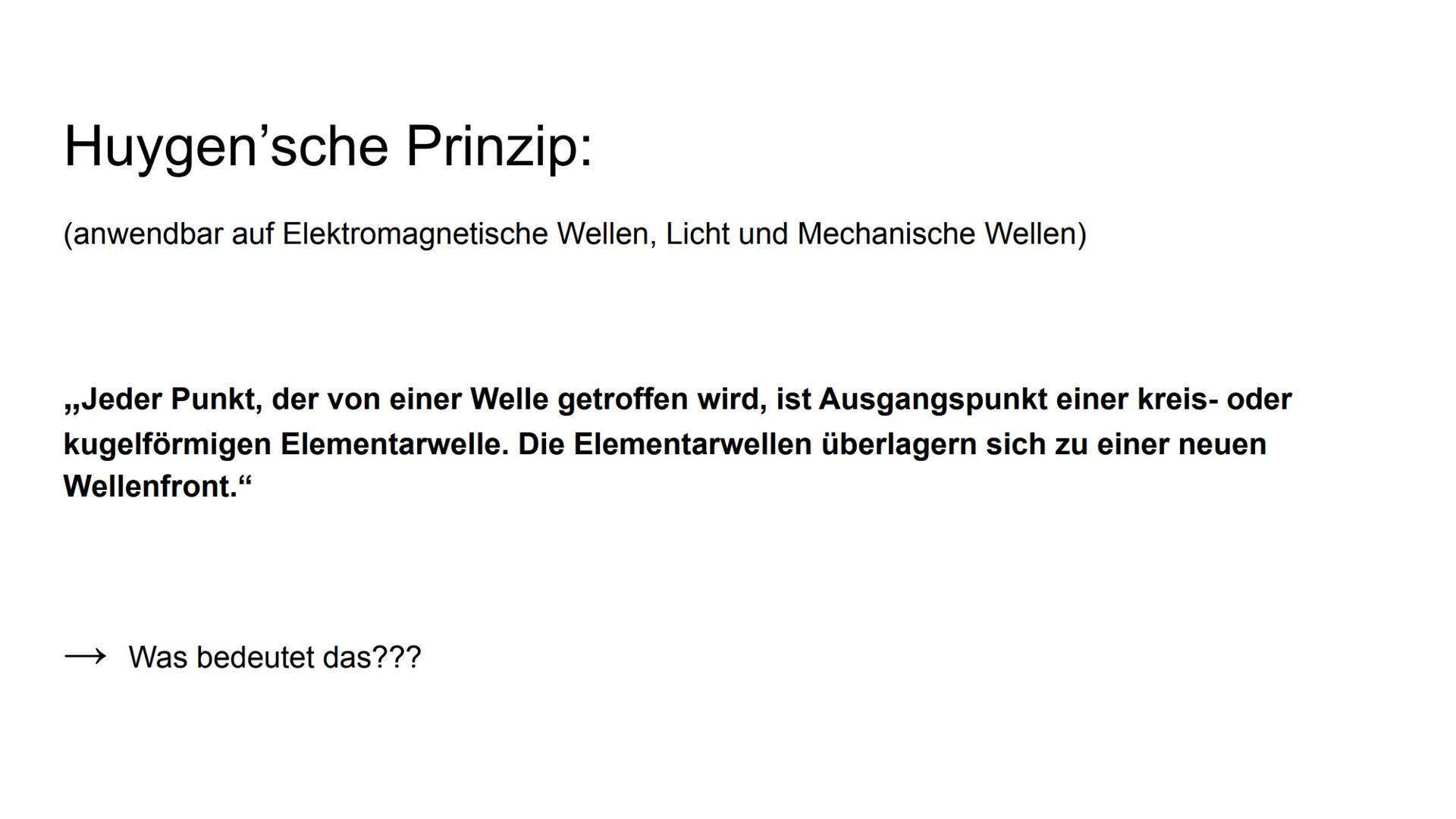 Physik GK
Mechanische Wellen Inhaltsverzeichnis
-
-
-
-
Entstehung von mech. Wellen
Ausbreitung von mech. Wellen
Überlagerung von Wellen
Ste