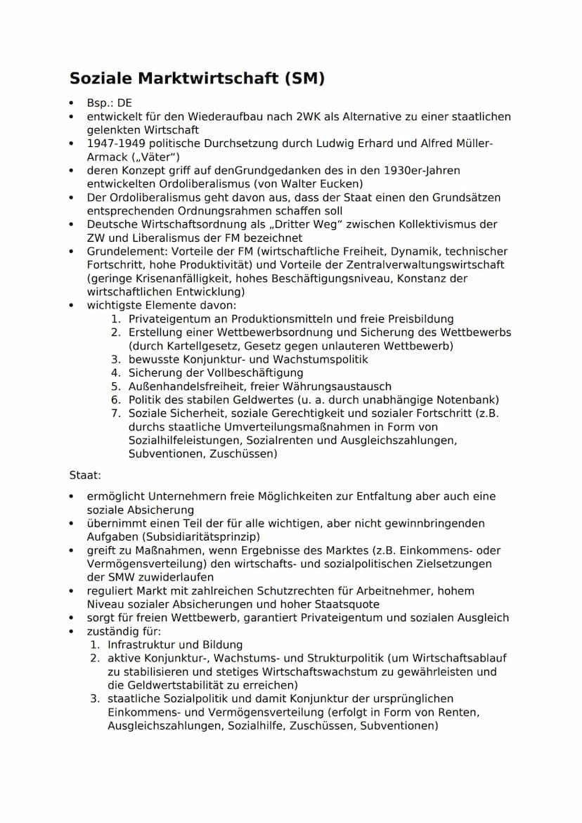 Freie Marktwirtschaft (FMW)
Bsp.: USA
in reiner Form existiert nur in Theorie (haben z.B. auch
Rentenversicherung)
Angebot und Nachfrage bes