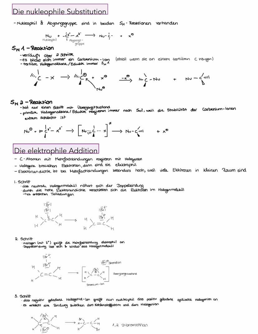 ESTER
Veresterung
Veresterung
BEISPIEL
I. STARTREAKTION
1Br - Brl
3rommolekül
2.KETTENREAKTION
H
H-C-H
H
Methan
H
1
Die radikalische Substit