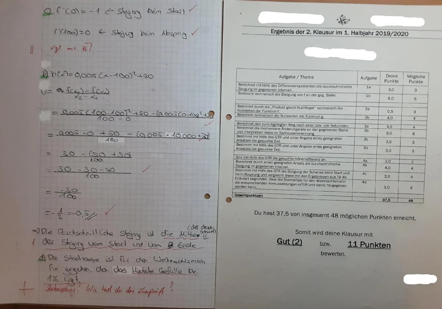 Aufgabe 1:
1. Teil: Hilfsmittelfrei (maximale Bearbeitungszeit 25 Minuten)
Gegeben ist die Funktion f mit f(x) = 2x² +6
Name:
Datum:
2. Klau