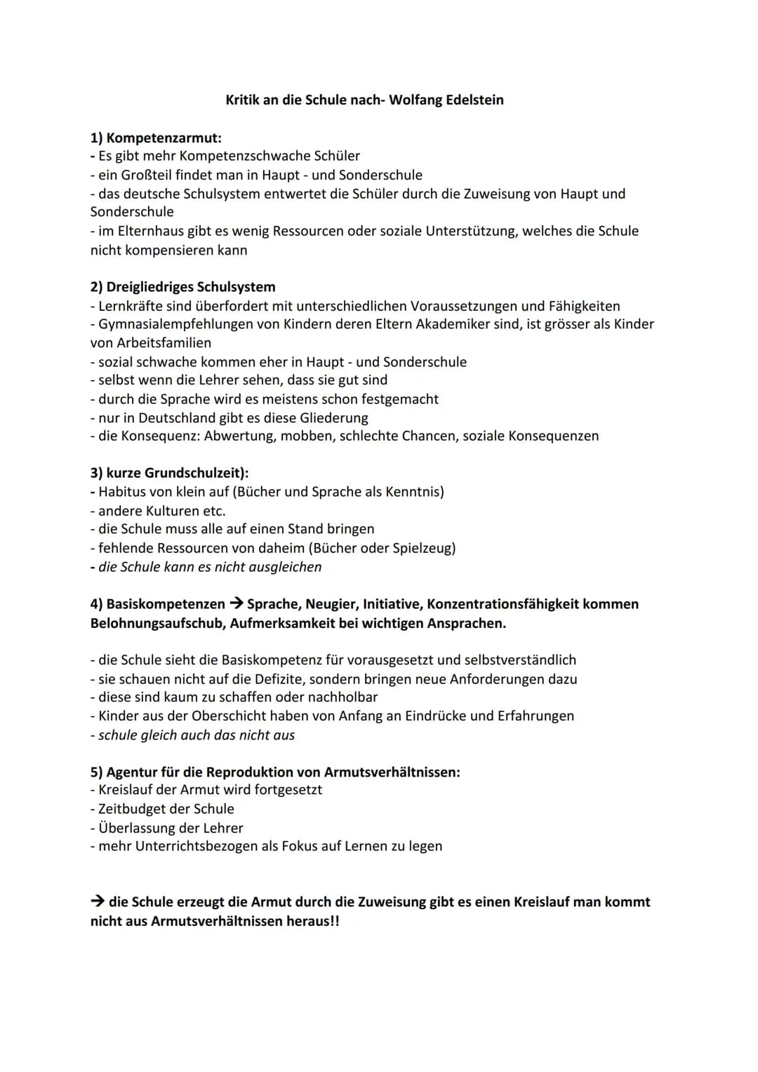 ,,Funktionen der Schule" - nach Helmut Fend und Hartmut von Hentig
Der Pädagoge Helmut Fend, beschreibt 4 Funktionen der Schule, indem er
se