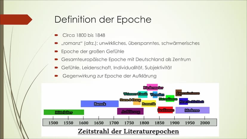 Die Epoche der
Romantik
Die Welt muss romantisiert werden. So findet man den ursprünglichen Sinn
wieder." -Novalis
"1 Gliederung:
➡ Definiti