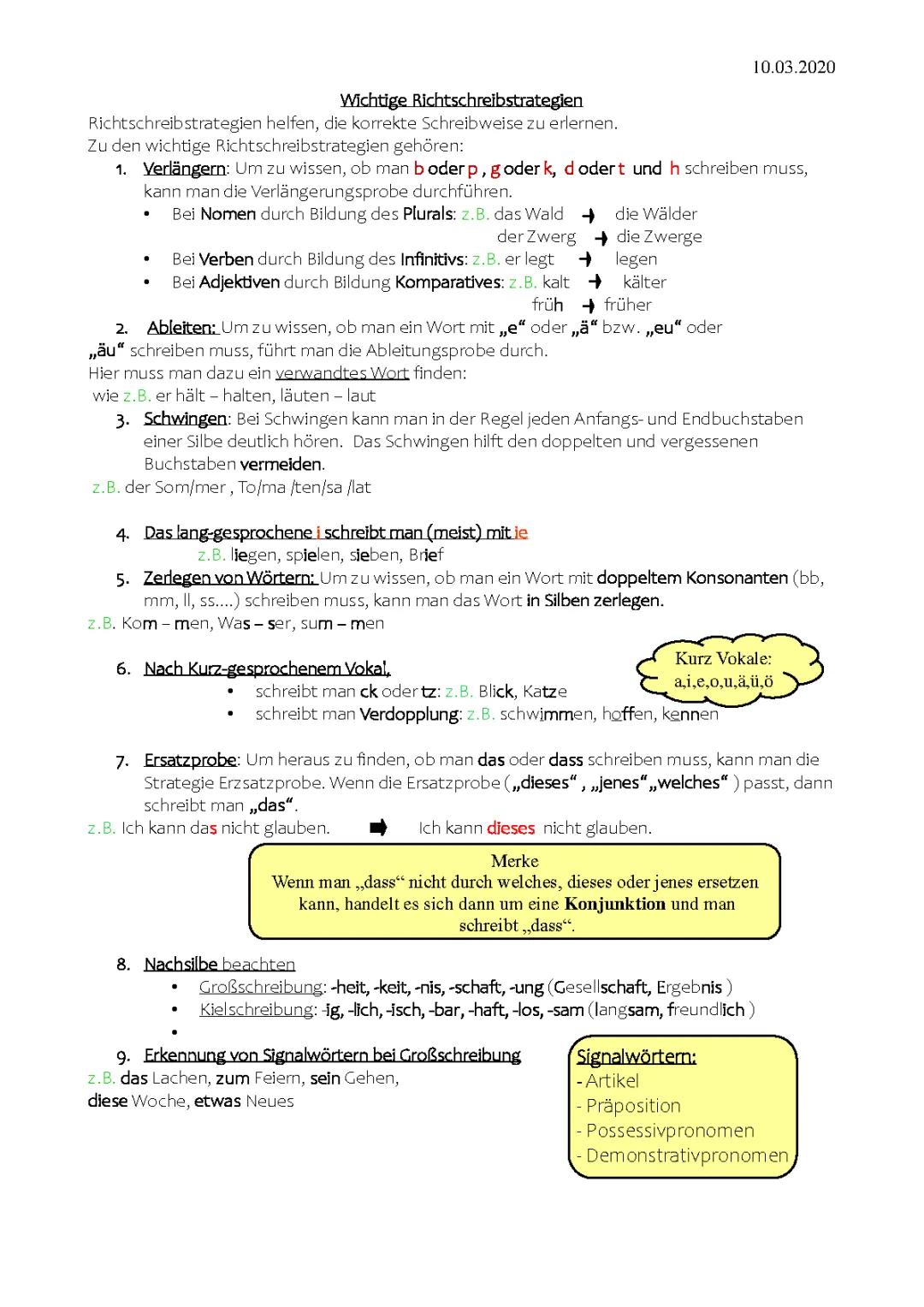 Wichtige Richtschreibstrategien 
