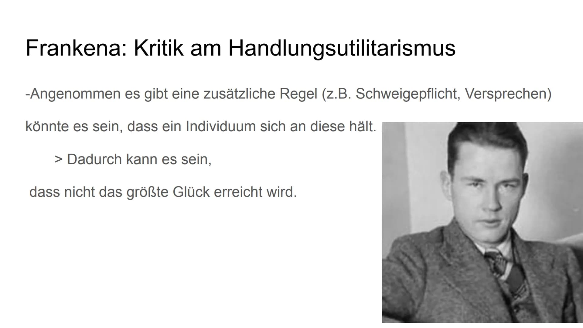 Regelutilitarismus
im Vergleich zum Handlungsutilitarismus
? Inhaltsverzeichnis
1. Handlungsutilitarismus
2. Regelutilitarismus
3. Unterschi