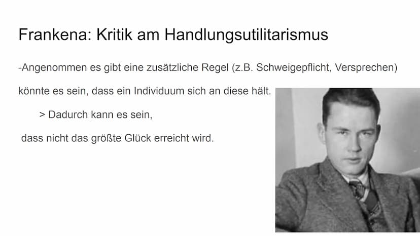 Regelutilitarismus
im Vergleich zum Handlungsutilitarismus
? Inhaltsverzeichnis
1. Handlungsutilitarismus
2. Regelutilitarismus
3. Unterschi