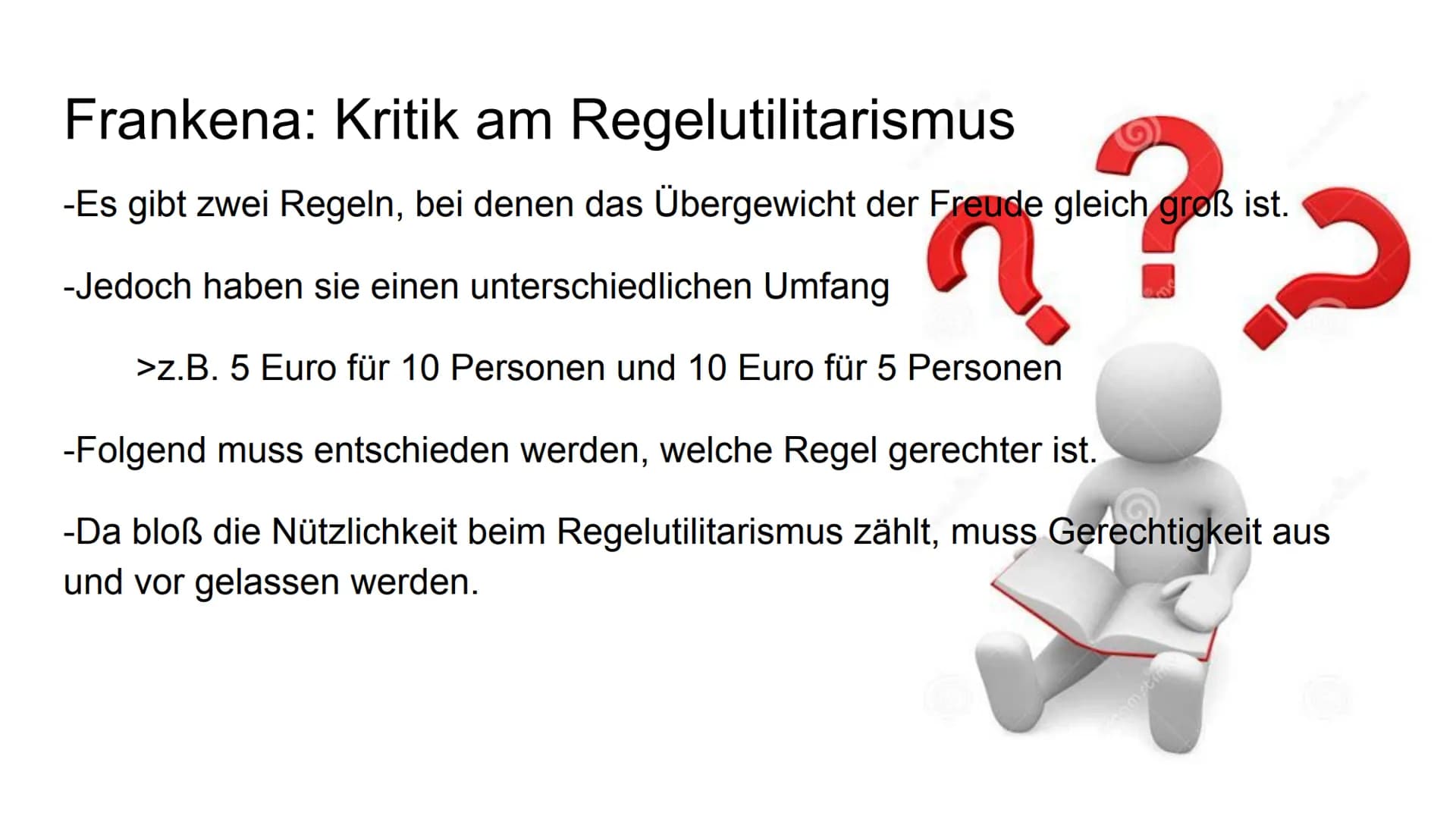 Regelutilitarismus
im Vergleich zum Handlungsutilitarismus
? Inhaltsverzeichnis
1. Handlungsutilitarismus
2. Regelutilitarismus
3. Unterschi