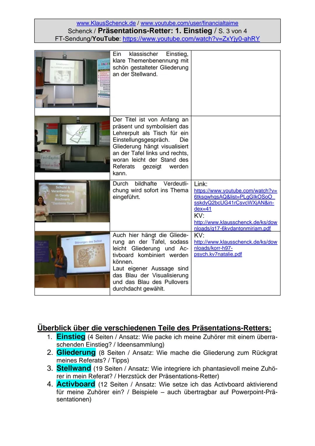 Psychologie-Kurse: www.KlausSchenck.de/www.youtube.com/user/financialtaime
Ergänzung (2016): Schenck / Präsentations-Retter: 1. Einstieg / S