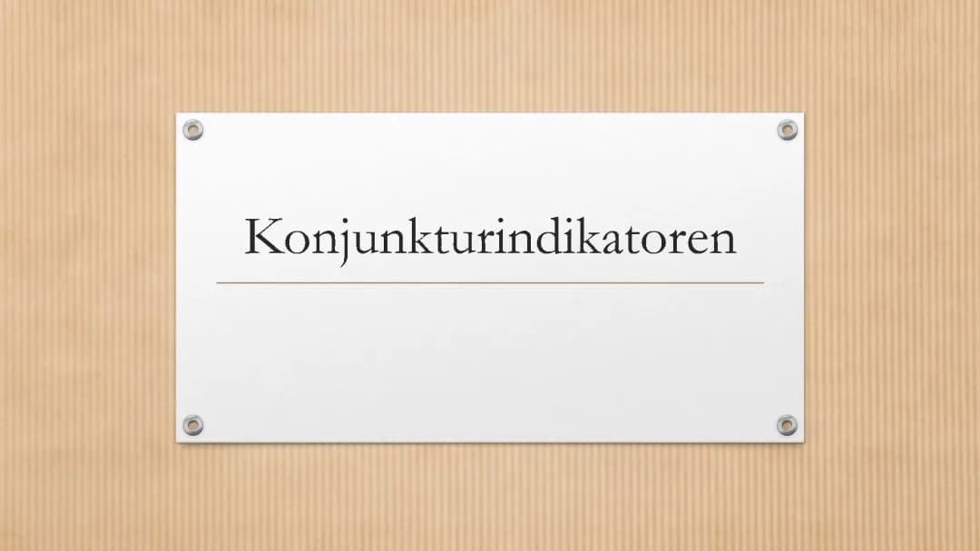 Konjunkturindikatoren Beispiele und Definitionen: Früh-, Spät- und Präsenzindikatoren