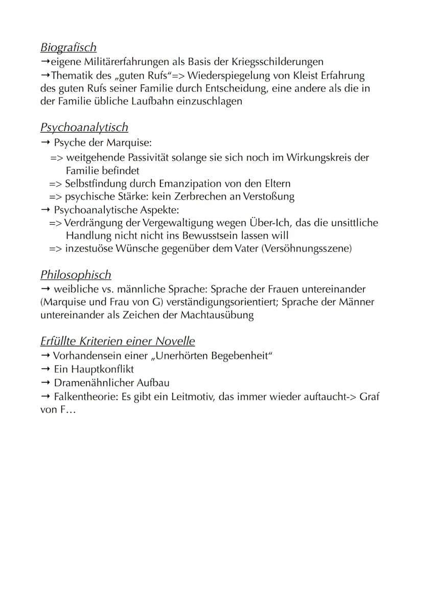 Autor: Heinrich von Kleist
Jahr: 1808
Textsorte: Novelle (Erzählung)
Protagonisten: Marquise von O...; Graf von F...; Herr von G...(auch:
Ob