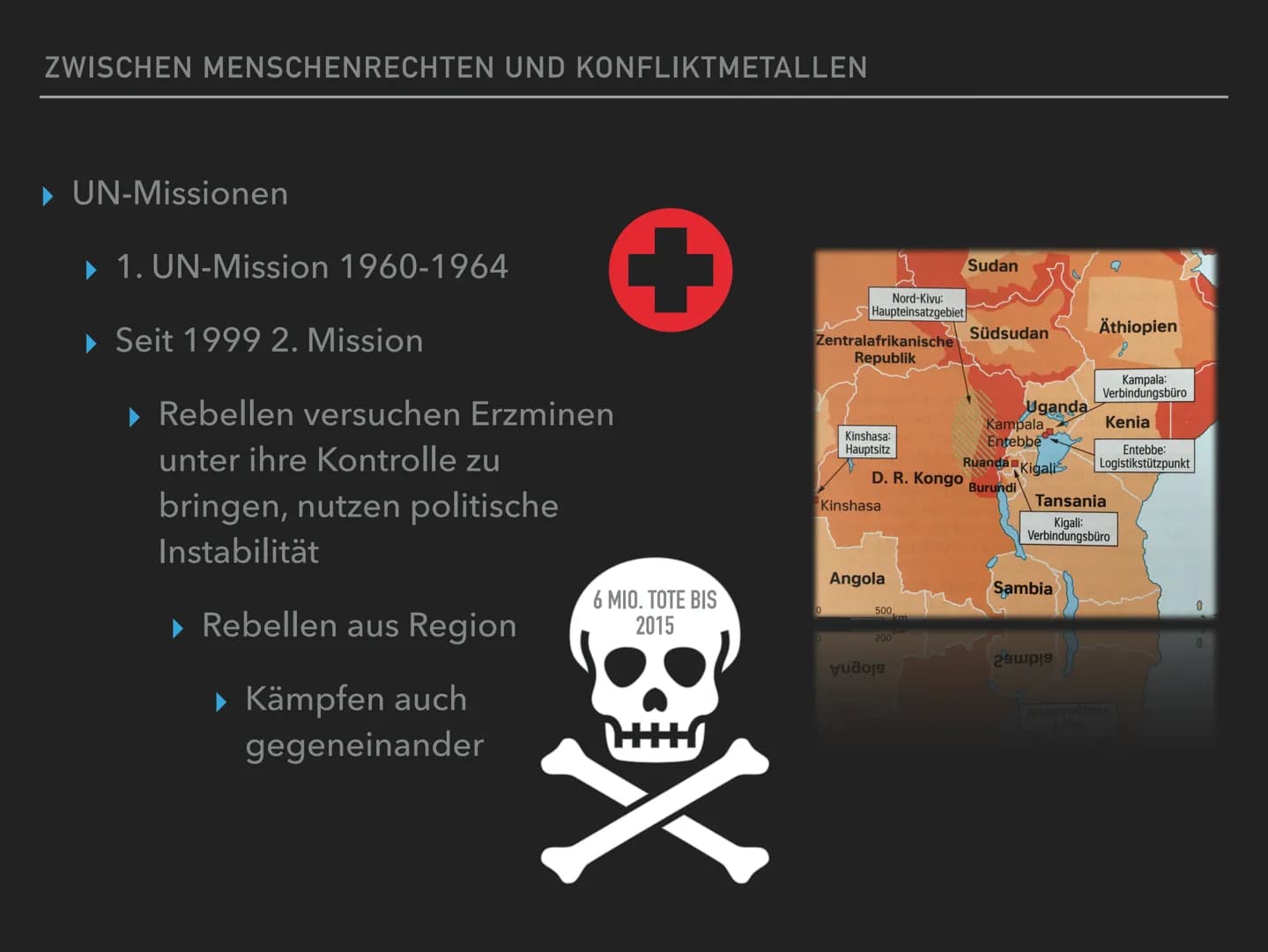 ZWISCHEN MENSCHENRECHTEN UND
KONFLIKTMETALLEN
COLTANABBAU IN DER
D. R. KONGO ZWISCHEN MENSCHENRECHTEN UND KONFLIKTMETALLEN
GLIEDERUNG
▸ Geog