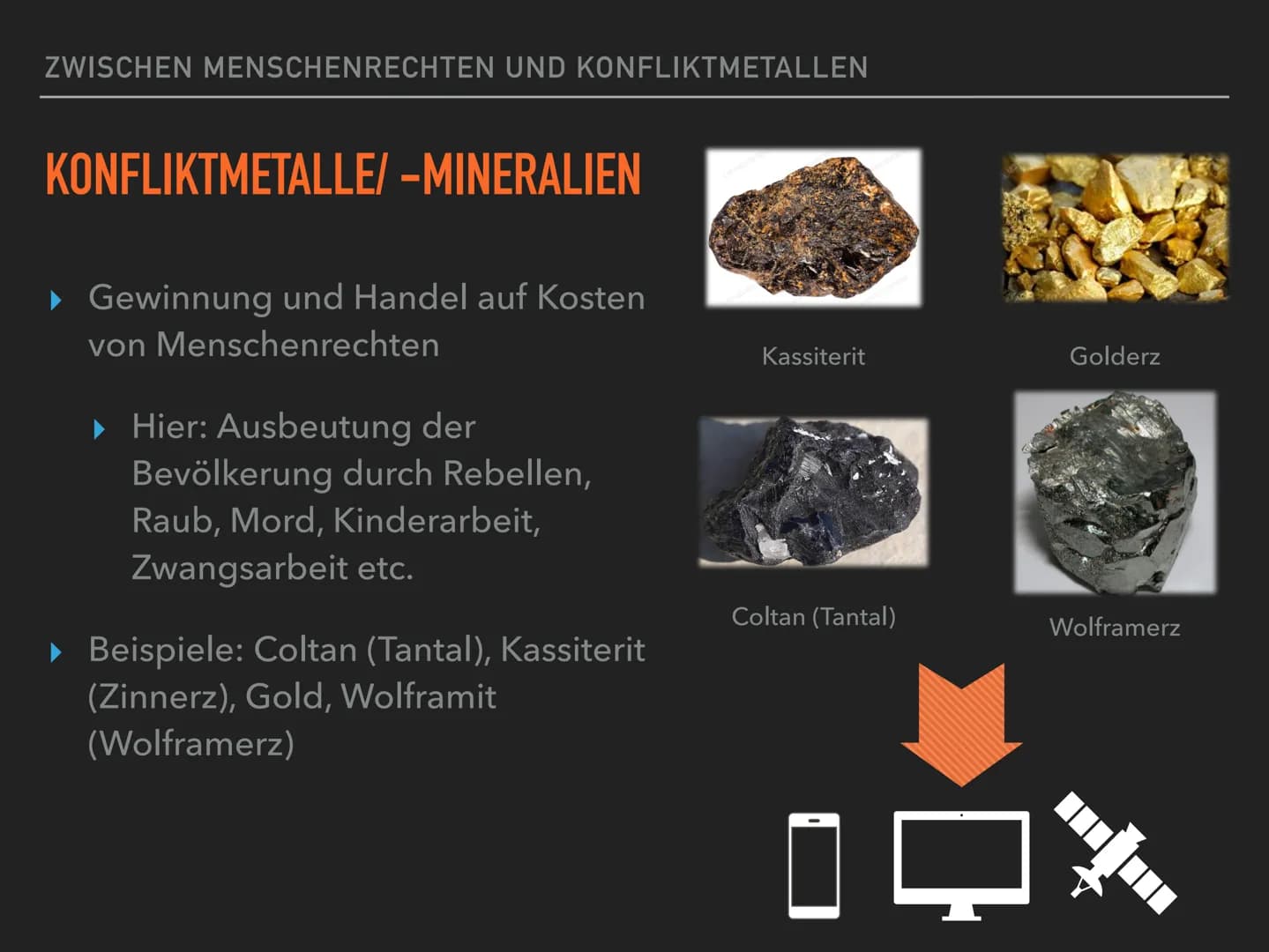 ZWISCHEN MENSCHENRECHTEN UND
KONFLIKTMETALLEN
COLTANABBAU IN DER
D. R. KONGO ZWISCHEN MENSCHENRECHTEN UND KONFLIKTMETALLEN
GLIEDERUNG
▸ Geog