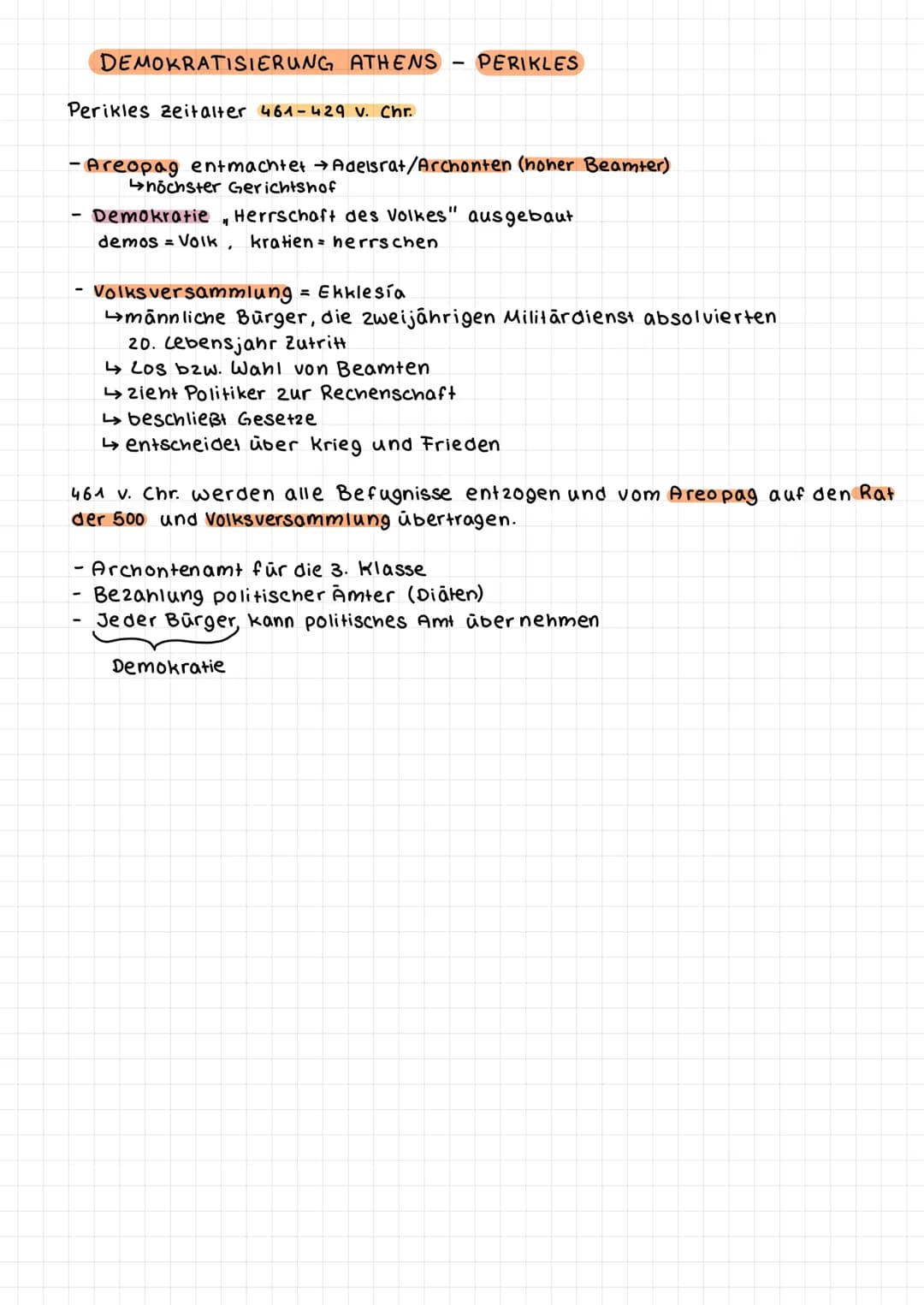 Geschichte
Solons Reformen
Athener wählten 594 v. Chr. den angesehenen Adligen Solon.
TIMOKRATIE: Herrschaft der Besitzenden (Adel)
Vorgesch