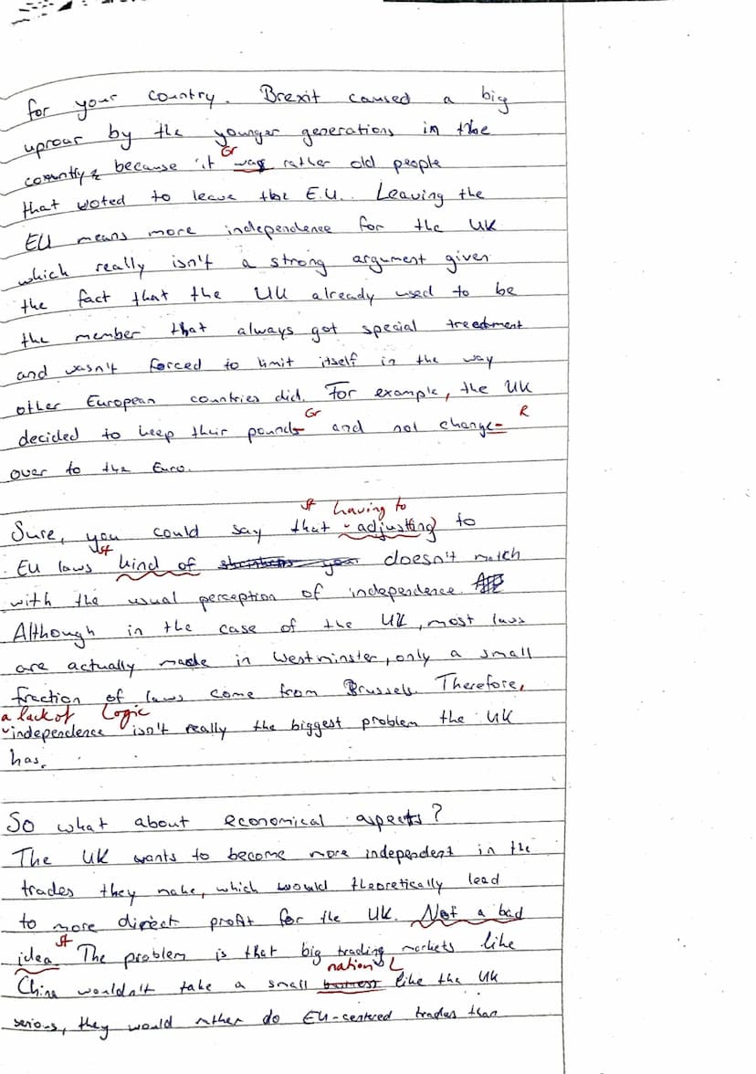 Klausur 2 | Kurs 12E2 | 14.12.2020
22,5CP= 11 NP
mdl. MNP
Full transcript of Theresa May's speech on Brexit
Name: Adonis
A little over 6 mon