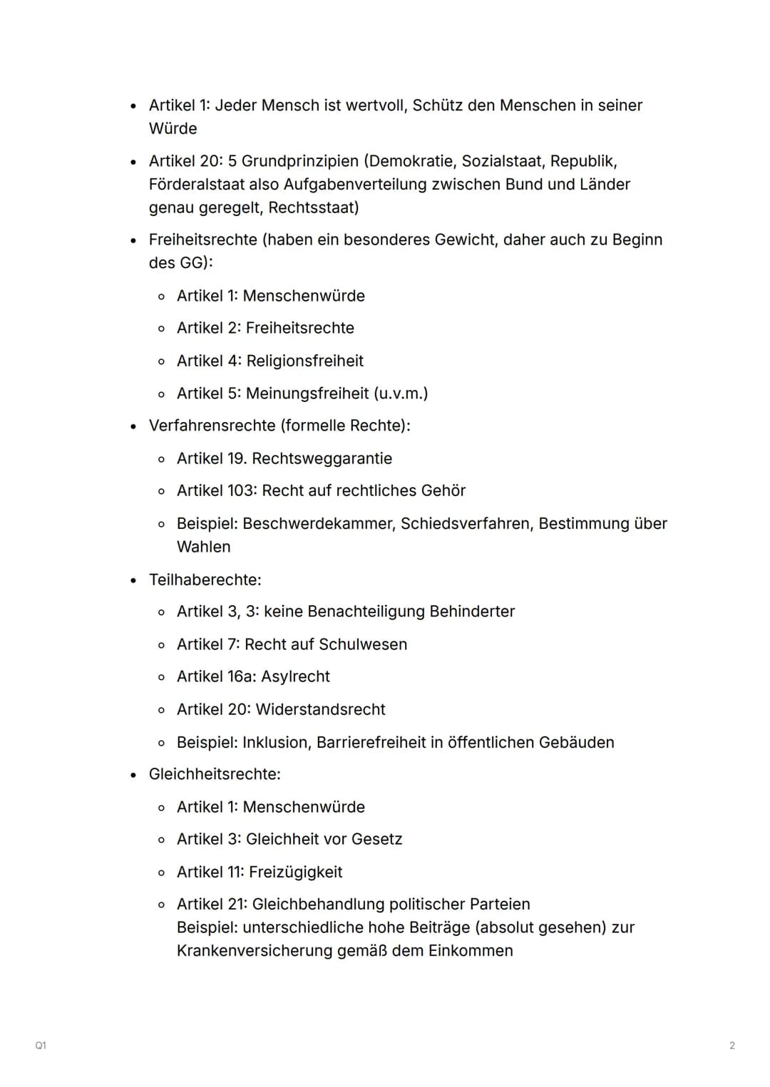 --- OCR Start ---
01
Q1
Q1.1 Verfassung und
Verfassungswirklichkeit:
Rechtsstaatlichkeit und
Verfassungskonflikte
▼ Grundrechte und Rechtsst