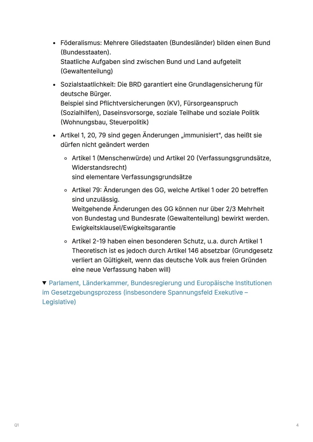 --- OCR Start ---
01
Q1
Q1.1 Verfassung und
Verfassungswirklichkeit:
Rechtsstaatlichkeit und
Verfassungskonflikte
▼ Grundrechte und Rechtsst