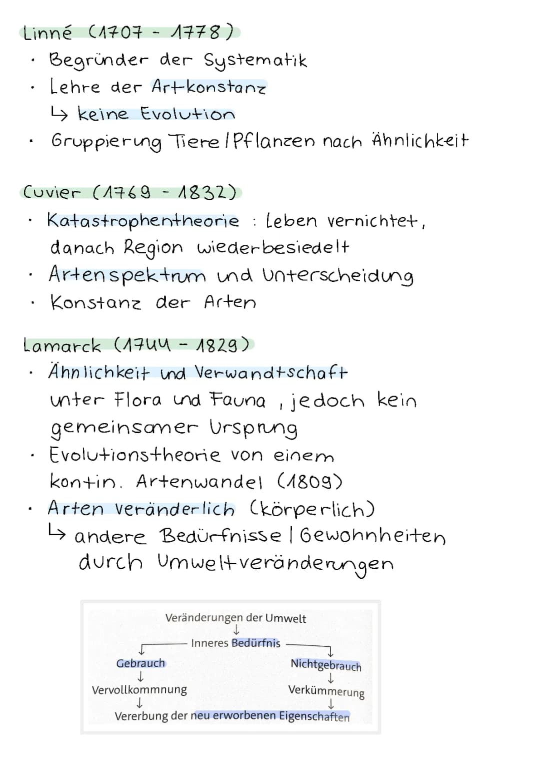 Evolutionstheorien einfach erklärt: Darwin, Lamarck, Linné und Cuvier