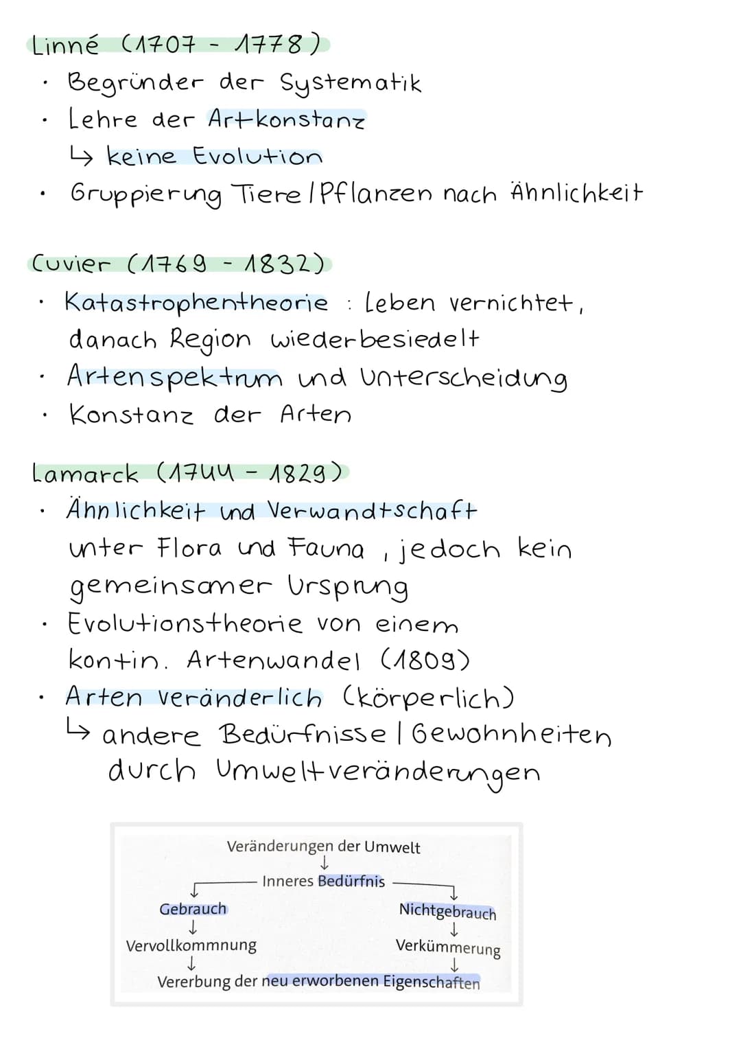 1778)
der Systematik
Linné (1707
Begründer
Lehre der Art konstanz
-
↳ keine Evolution
Gruppierung Tiere / Pflanzen nach Ähnlichkeit
Cuvier (