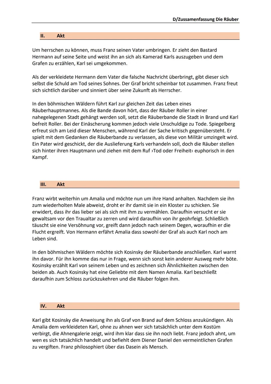 Werkdaten:
●
●
Gattung/Textsorte: Drama
Erscheinungsjahr: 1781
Uraufführung: 1782
● Literarische Epoche: Sturm und Drang
Übersicht
I.
Inhalt