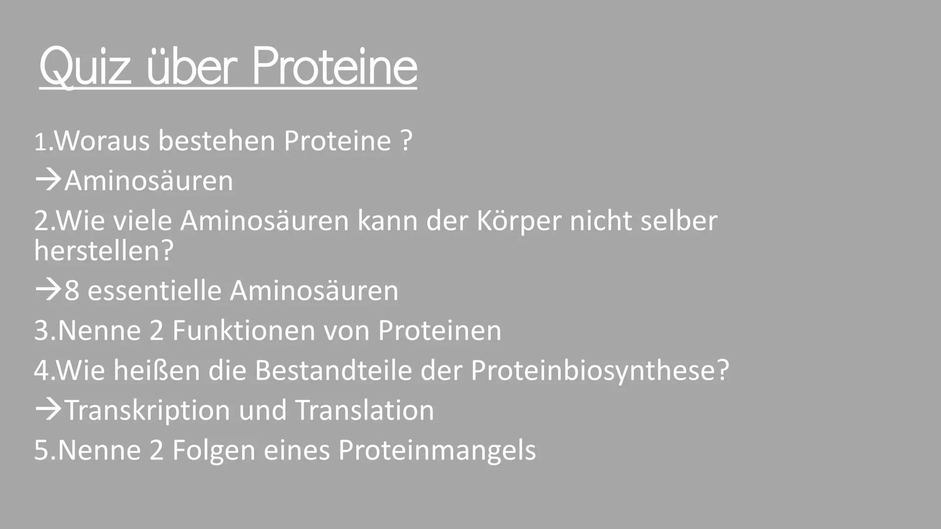 300
Die Proteine
2
Ein Referat von Jana, Sophie, Luca und Leonard the
Was euch heute erwartet
Was ist eine
Aminosäure?
Was sind Proteine?
Au