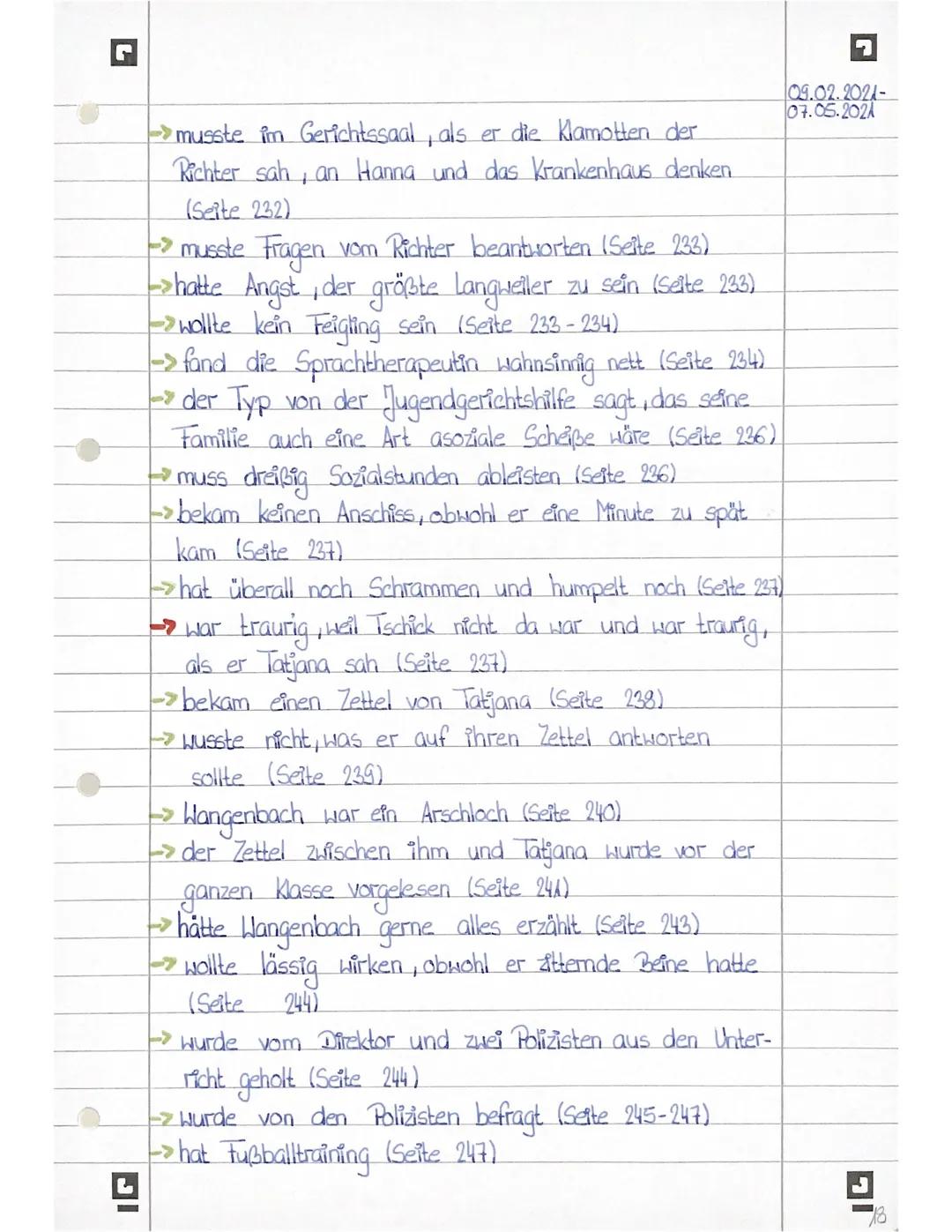 Maik Klingenberg
->14 Jahre alt (Seite 7)
-> mag Tatjana sehr (Seite 8)
geht in die achte Klasse des Hagecius-Gymnasiums
in Berlin (Seite 9)