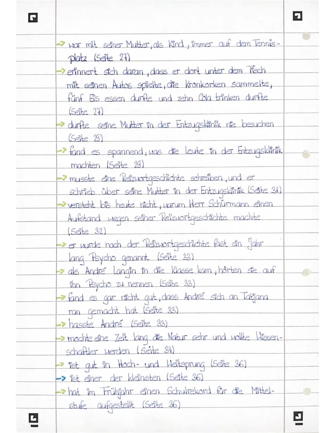 Maik Klingenberg
->14 Jahre alt (Seite 7)
-> mag Tatjana sehr (Seite 8)
geht in die achte Klasse des Hagecius-Gymnasiums
in Berlin (Seite 9)