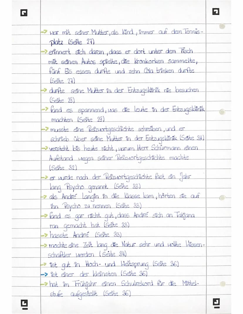 Maik Klingenberg
->14 Jahre alt (Seite 7)
-> mag Tatjana sehr (Seite 8)
geht in die achte Klasse des Hagecius-Gymnasiums
in Berlin (Seite 9)