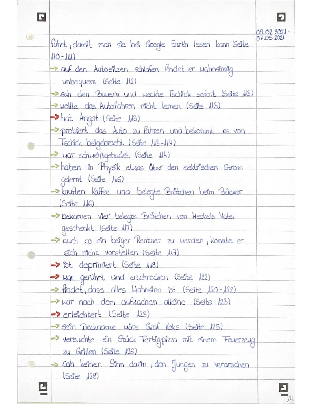 Maik Klingenberg
->14 Jahre alt (Seite 7)
-> mag Tatjana sehr (Seite 8)
geht in die achte Klasse des Hagecius-Gymnasiums
in Berlin (Seite 9)