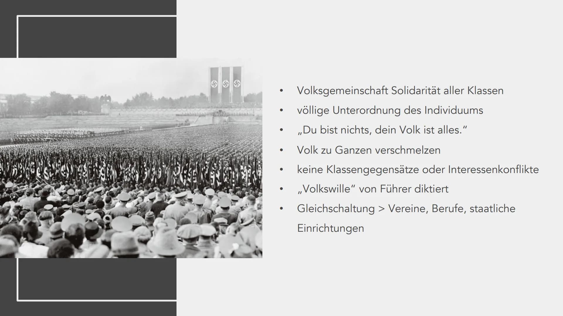 DIE IDEOLOGIE
DES
NATIONALSOZIALISMUS
#
2. GLIEDERUNG
1.
2.
3.
4.
Die Weltanschauung Hitlers und die Kernpunkte der Ideologie
a. Nationalsoz