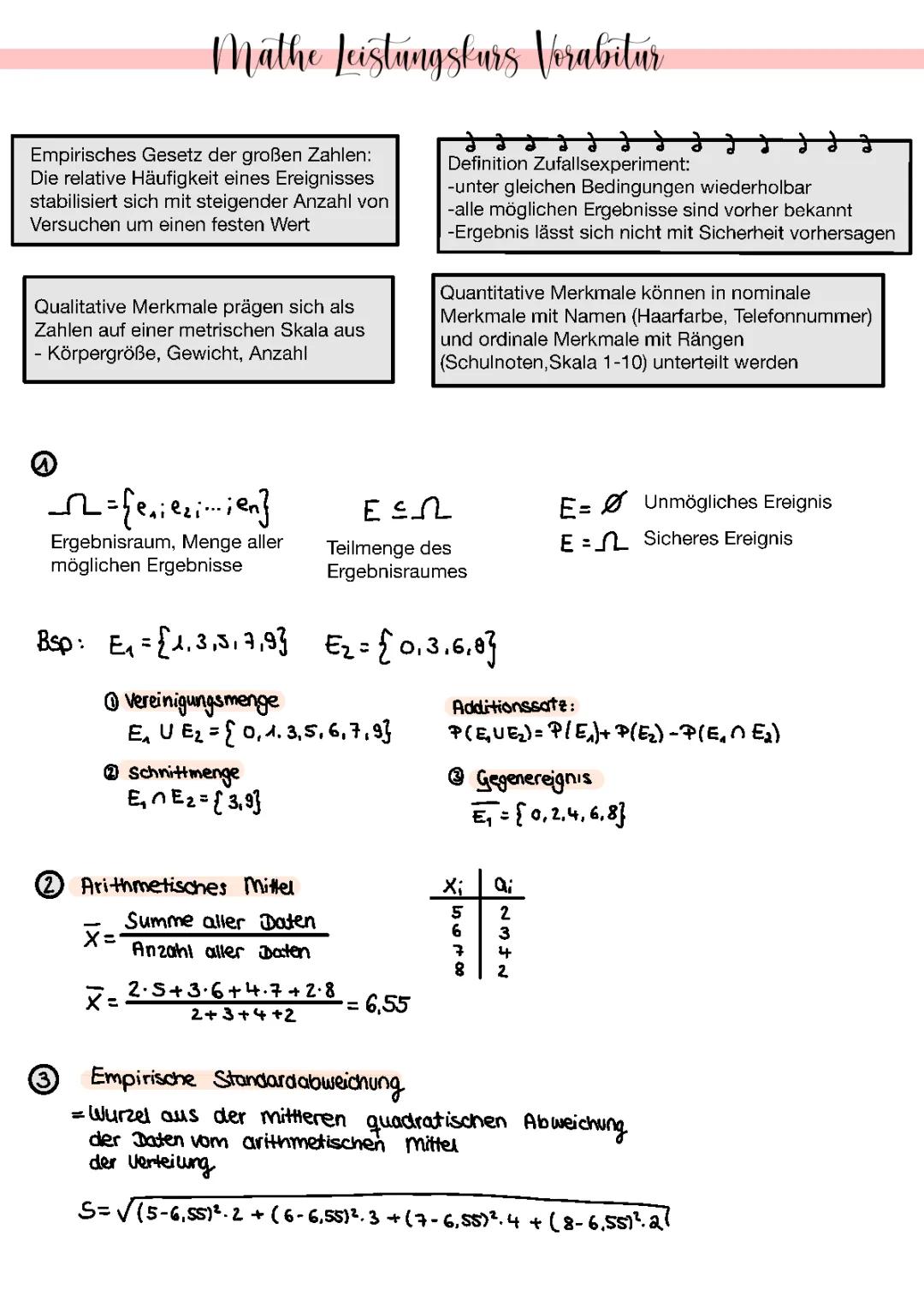 Stochastik Abitur Zusammenfassung PDF - Alles von Grundlagen bis Bernoulli-Kette