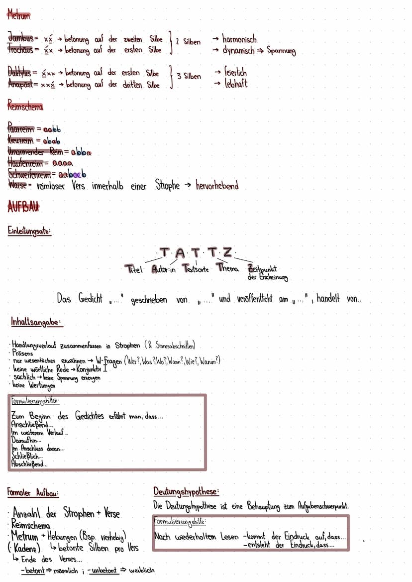 GEDIENTSANALYSE
SPRACHLICHE GESTALTUNGSMITTEL
Syntaktische Stillmittel Besonderheiten
Wiederholung
Anapher
Alliteration
Akkumulation
Allegor