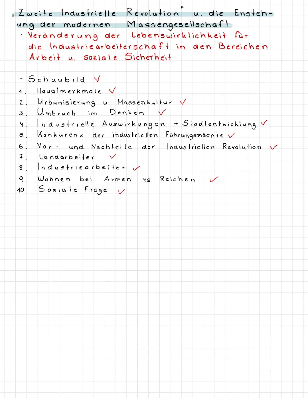 Inhaltsfeld 4 (Industrielle Revolution, Hochimperialismus-moderner Krieg, WWK 1929)