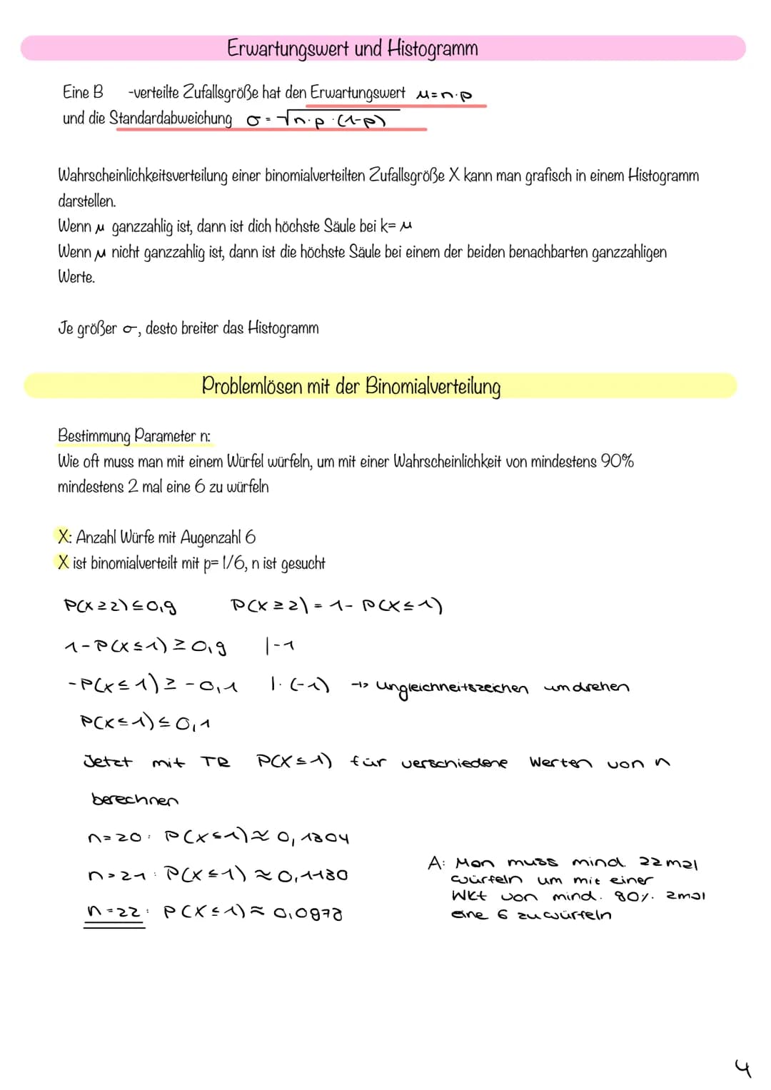 Pfadregeln und Erwartungswert
Baumdiagramm:
3
=
16
flav
besitzt
TIJ
Pfadregeln:
Produktregel = Die Wahrscheinlichkeit eines Ergebnisses erhä