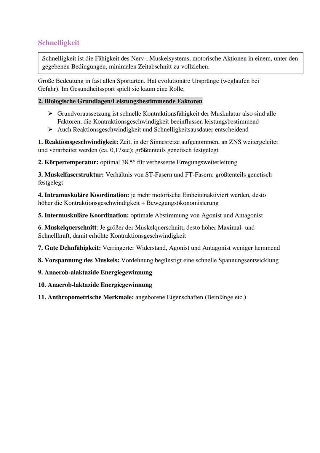 Sport Zusammenfassung
Trainingslehre
Allgemeine Gesetzmäßigkeiten des Trainings
1. Qualitätsgesetz (physiologisches Gesetz)
Spezifische Reiz