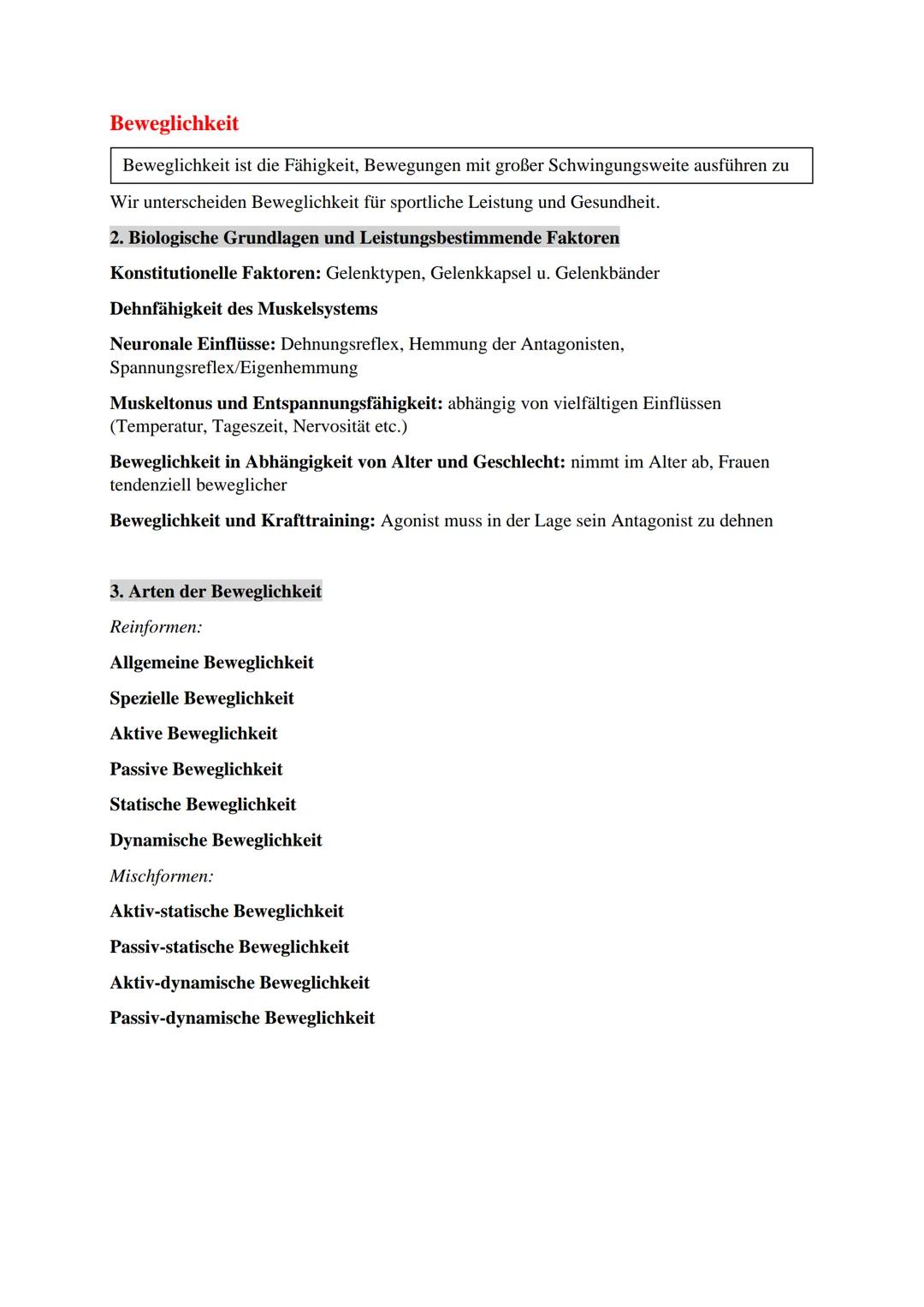 Sport Zusammenfassung
Trainingslehre
Allgemeine Gesetzmäßigkeiten des Trainings
1. Qualitätsgesetz (physiologisches Gesetz)
Spezifische Reiz