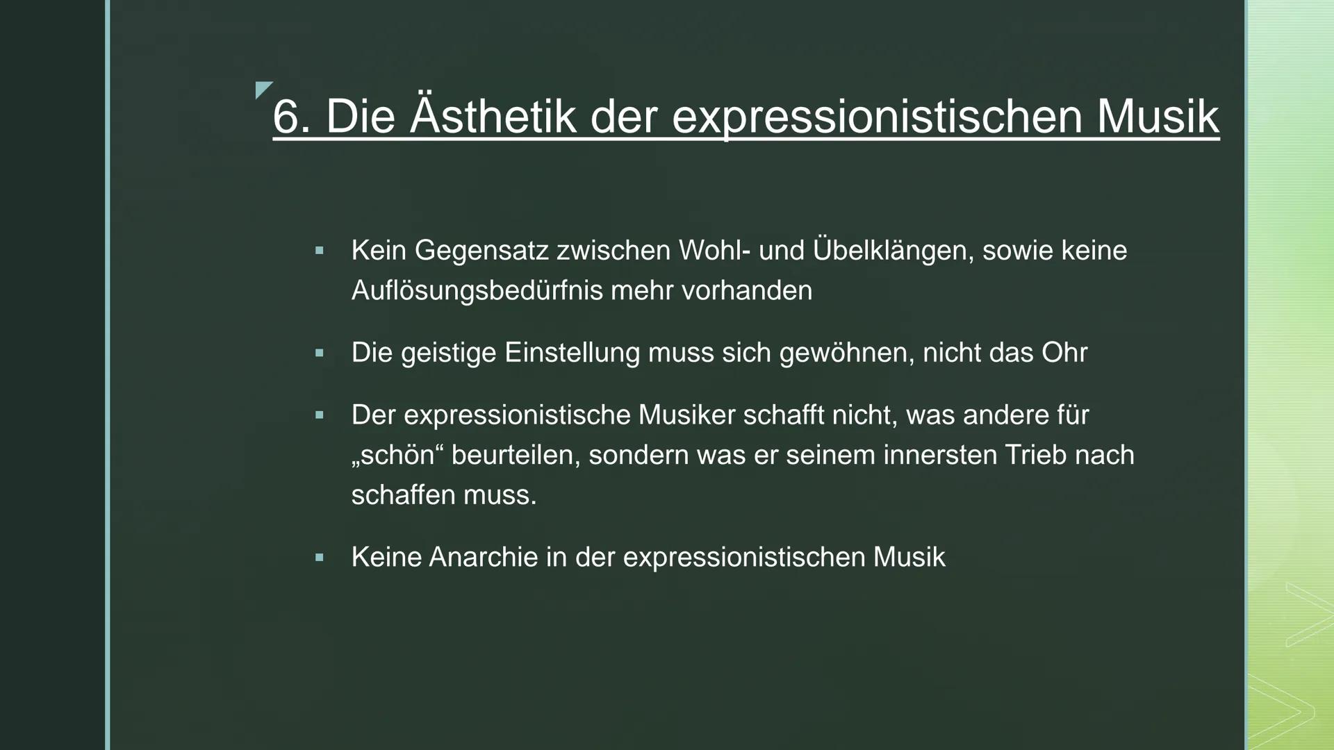 Deutsch GFS: Die expressionistische Bewegung in der Musik
1. Musikbeispiele
2. Die Strömung des Expressionismus in der Musik
3. Die Einstell