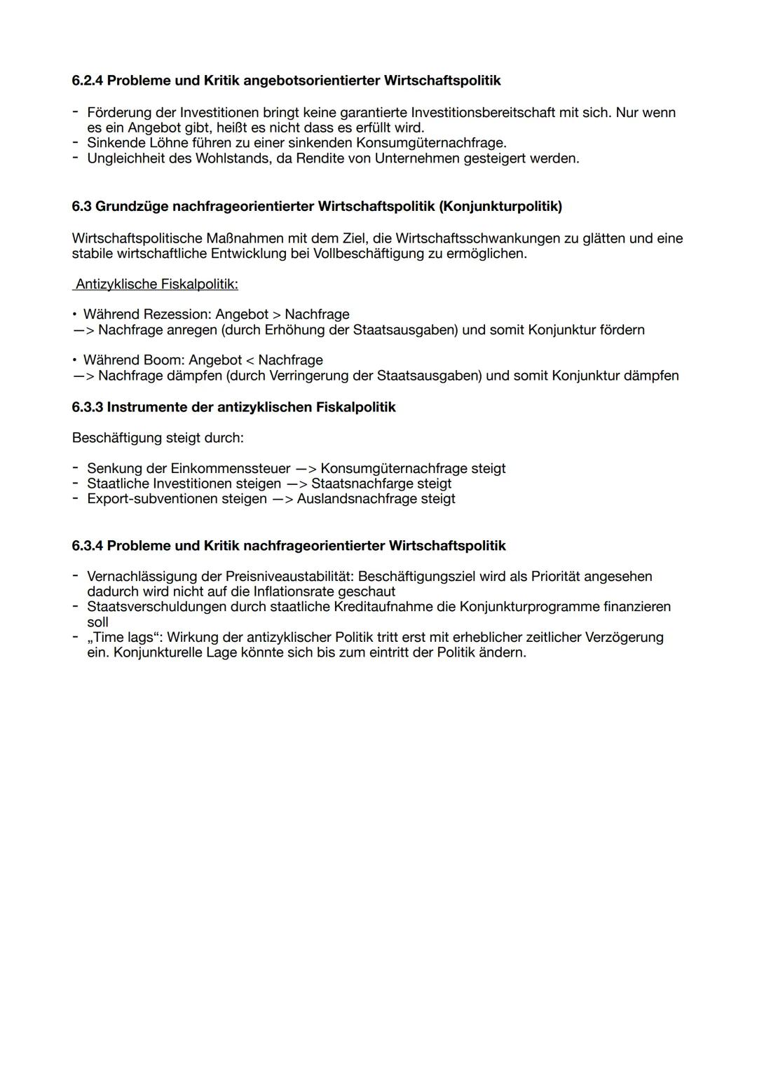 Wirtschaftspolitische Konzepte zur Wachstumsförderung und
Konjunkturstabilisierung
6.1 Stabilisierungspolitik: Fiskalismus - Monetarismus
Na