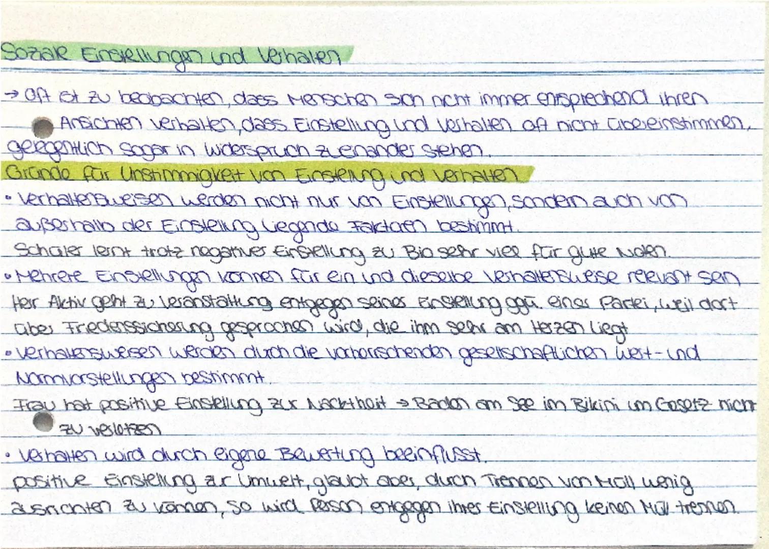 # Einstellungen und Einstellungsänderungen

AlB soziak Einstelling wird eine relativ dauerhafte, im Laufe des Lebens
erworbene und bedeutsam