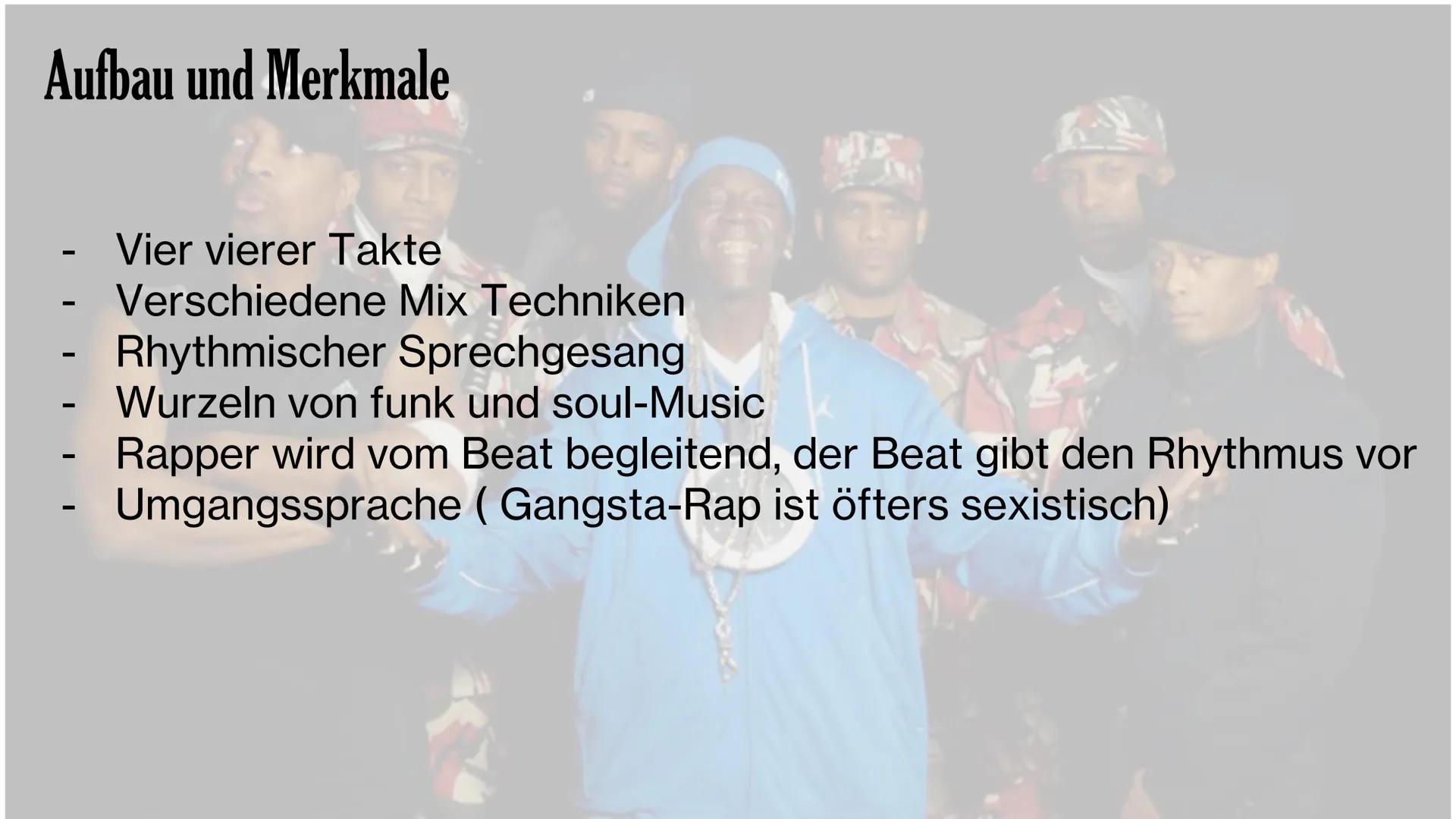 Hip-Hop

Eine Präsentation von
Elena&Aileen Inhalt
• Entstehung des Hip-Hop
• Aufbau&Merkmale
• 4 Elemente
• Instrumente
• Berühmte Personen