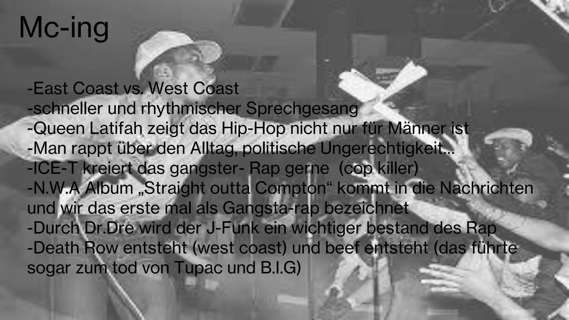 Hip-Hop

Eine Präsentation von
Elena&Aileen Inhalt
• Entstehung des Hip-Hop
• Aufbau&Merkmale
• 4 Elemente
• Instrumente
• Berühmte Personen